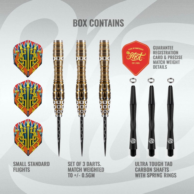 Shot! Darts Roman Empire Legion Steel Tip Dart Set | 90% Tungsten Barrels | Front Balanced with Secure Grip | Handcrafted Pro Darts with Flights for Men & Women | Metal Tips | Made in New Zealand - Image 3